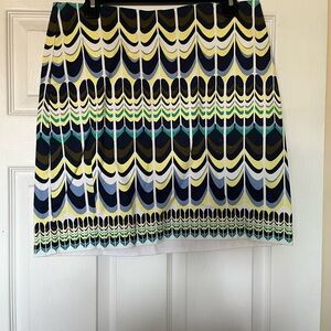 Talbots A-Line Skirt with Art Nouveau Pattern